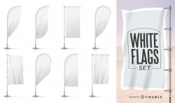 Collection of white flag templates