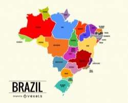 Colorful Brazil map