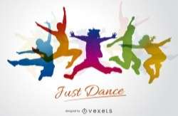 Colorful dance silhouettes