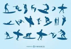Cool Surfing Silhoutte Set