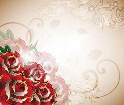 Decorative Red Roses Romantic Background