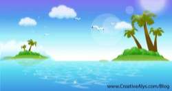 Fresh Beautiful Tropical Ocean Island
