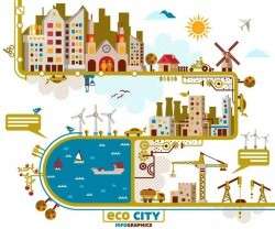 Funky Style City Info-graphic Set