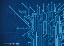 Futuristic Fluorescent Blue Tech Lines Background