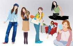 Girl Lifestyle Vector Set 1