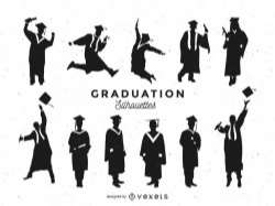 Graduation silhouettes set