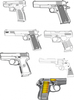 Gun illustration set