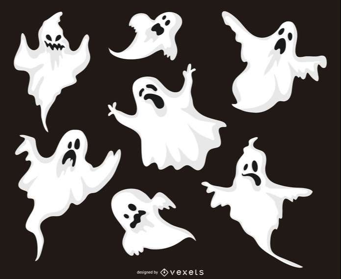 Halloween ghost illustrations set