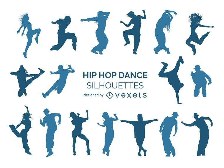 Hip Hop dancers silhouette collection
