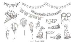 Illustrated Party Icon Set
