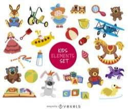 Kid element drawing set