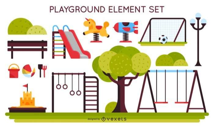 Kids playground element set