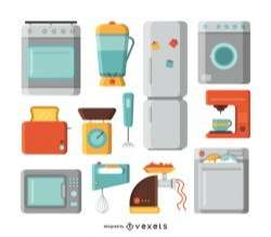Kitchen appliances illustration set
