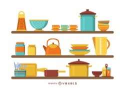 Kitchen shelves illustration