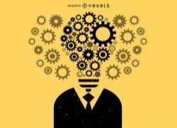 Light bulb head illustration