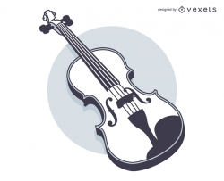 Line Art Blak and White Violin