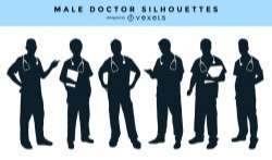 Male doctor silhouettes collection