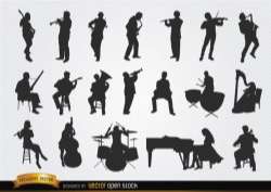 Musicians silhouettes set