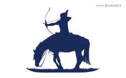 Native american shooting silhouette