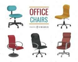 Office chair illustration set