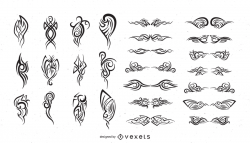 Series Of Black And White Design Elements Vector 15 Totem