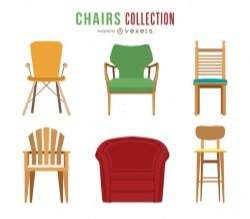 Set of chair and sofa illustrations