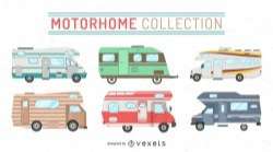Set of motor home illustrations