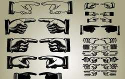 Set of Pointing Hands Vector
