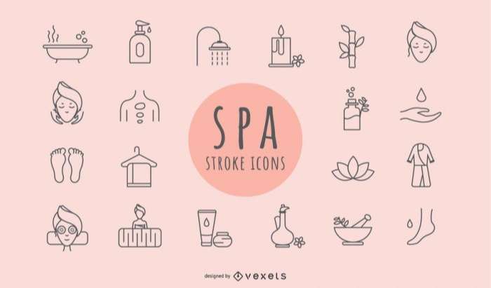 Spa Elements Stroke Icons