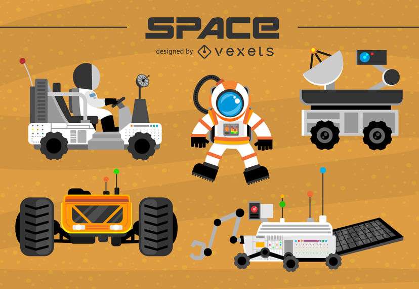 Space exploration vehicles set