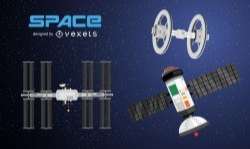 Space satellites illustration set