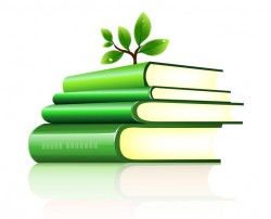 Tree Planted on a Stack of Green Books