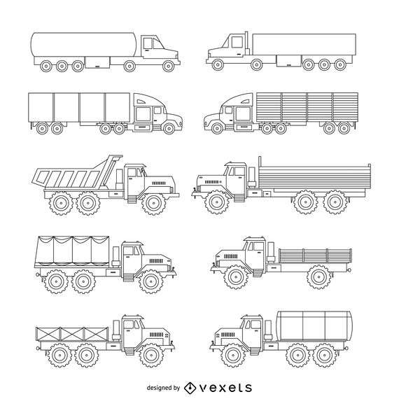 Truck illustration set