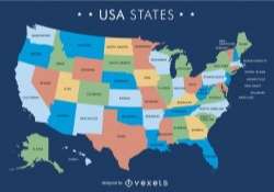 USA map with states