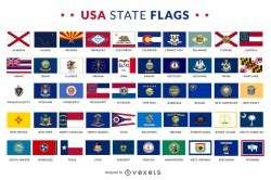 USA state flags collection
