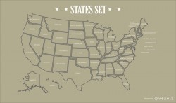USA States Map Design