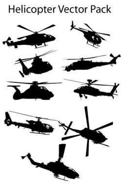 Various Silhouette Helicopter Pack