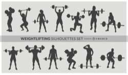 Weightlifting silhouette set