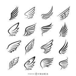 Wings icon logo template collection