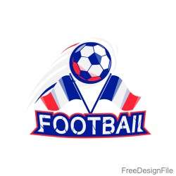 Football logos with flag design vector