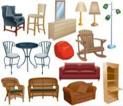 Different Home Furniture Vector shiny