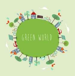 Cartoon green world 3 vector