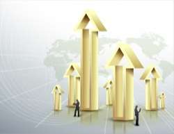 Business data arrow poster