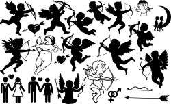 Cupid silhouette Vector