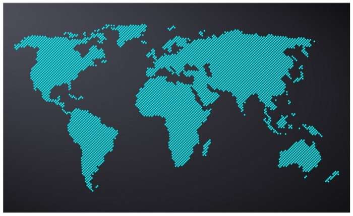 Dotted map world Vector