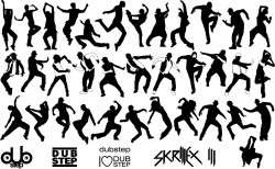 Dubstep dancer silhouette