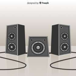 Hand drawn black speaker background