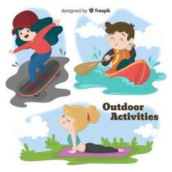 People doing outdoor activities Vector