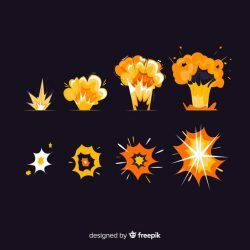 Pack of explosion effects cartoon style