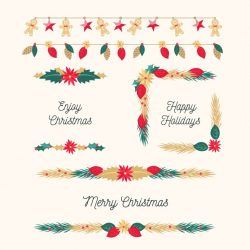 Christmas frames and borders in flat design